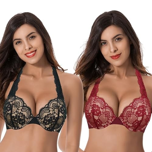 Curve Muse Push-Up Convertible Bra 48B 2-Pack Padded Underwire Multiway Strap