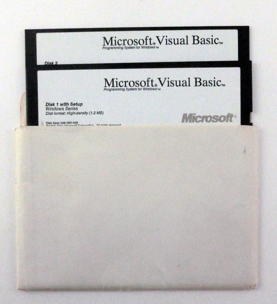 Microsoft Visual Basic (2 Disk Set) 5.25 Floppy (2 Disks) Untested