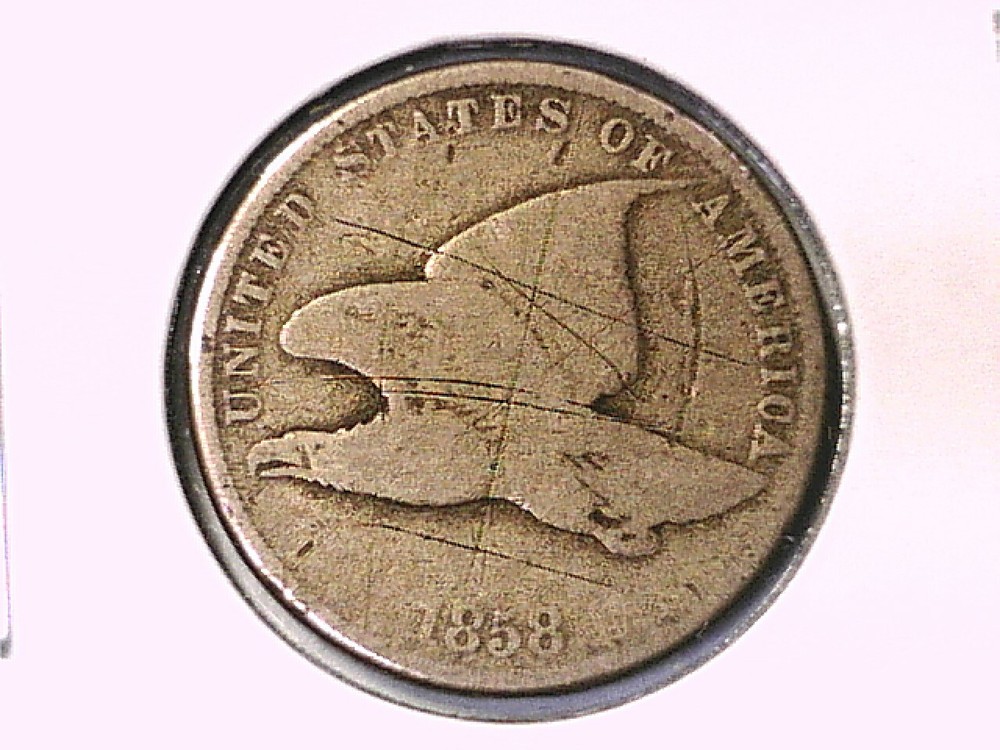 1858 Flying Eagle Cent Genuine Raw Ungraded 00976
