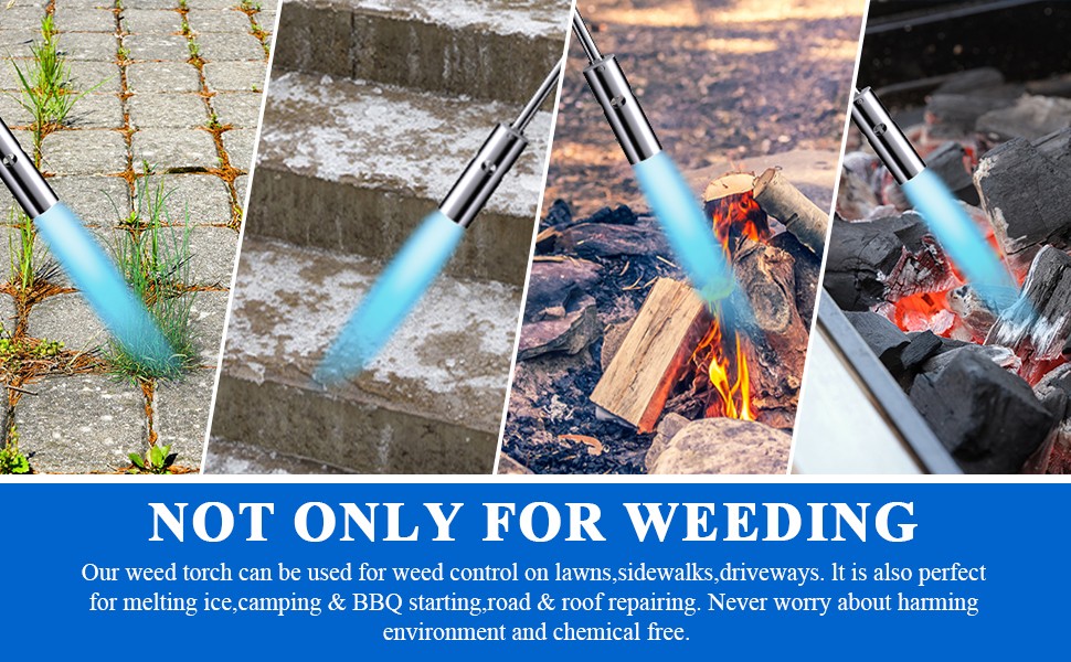 Propane Torch Weed Burner Adjustable Grass Scrub Snow Melter High Output Tool