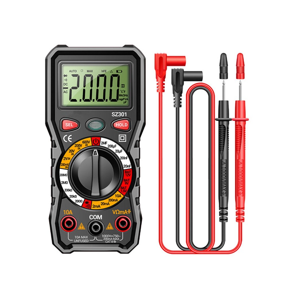 Portable Digital Multimeter Auto-Ranging AC DC Voltage Resistance Diode Test