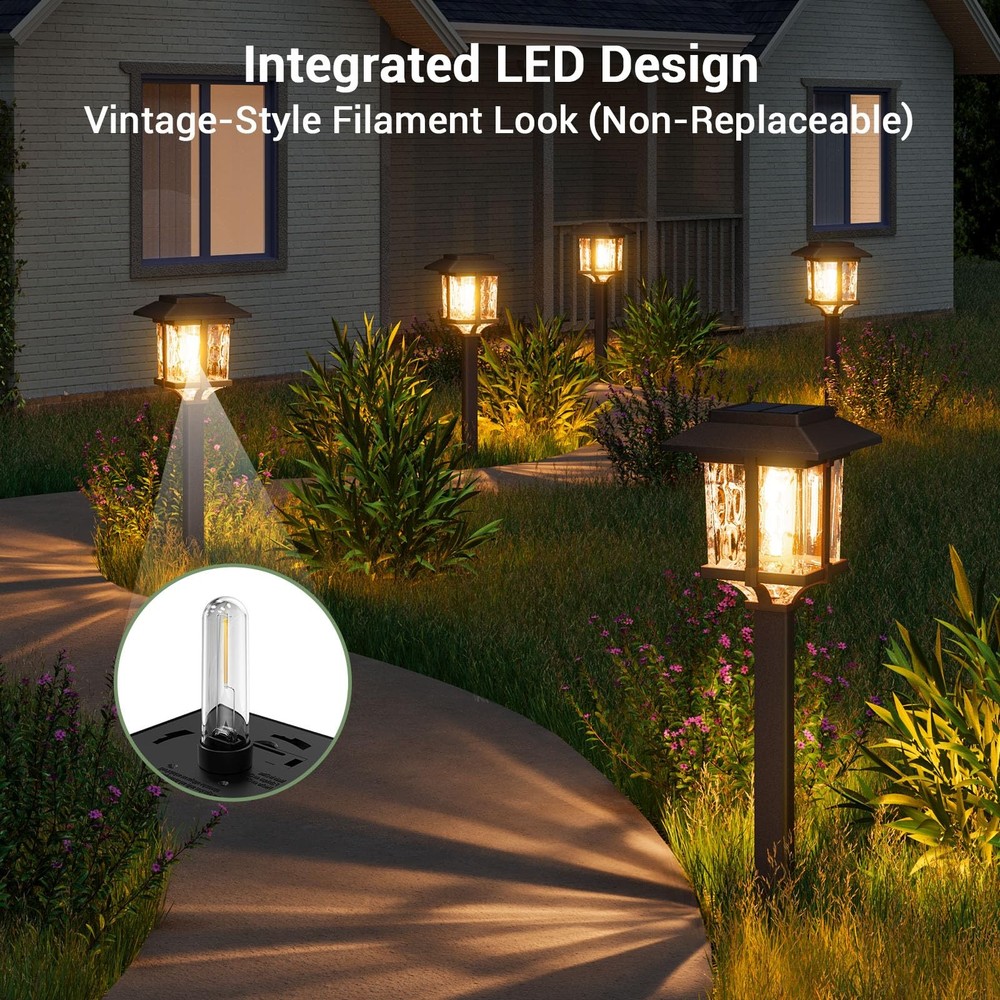 XMCOSY+ Solar Pathway Lights 4 Pack Warm White