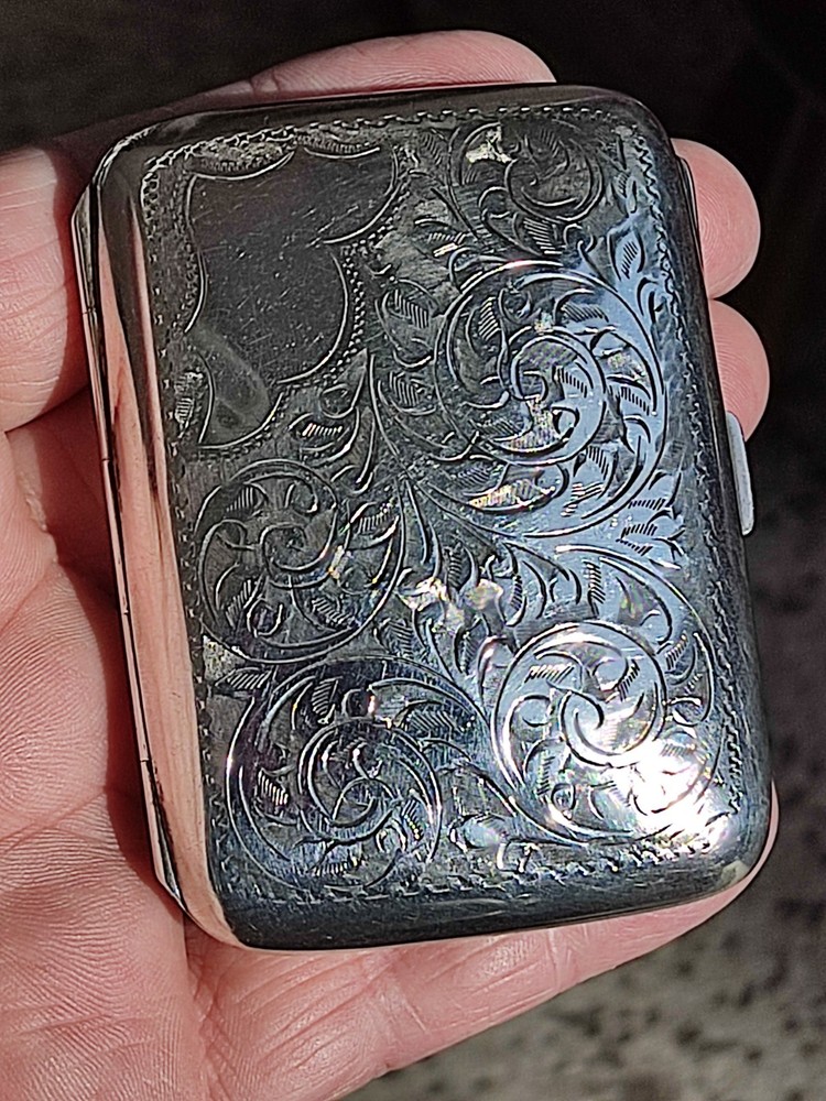 Antique Robert Pringle & Sons Solid Silver Cigarette Case- No Monogram. 45 Grams