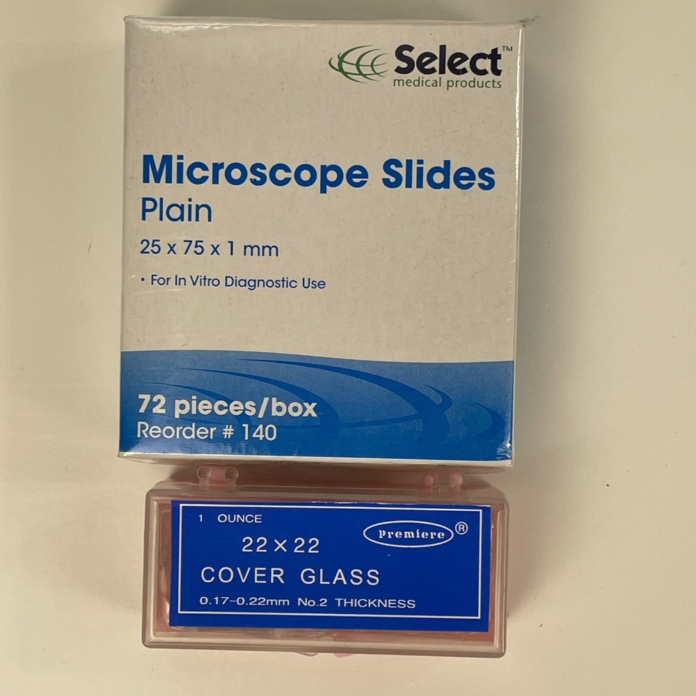 Select Plain Microscope Slides 72 Pieces New Pack + Partial Case Cover Glass