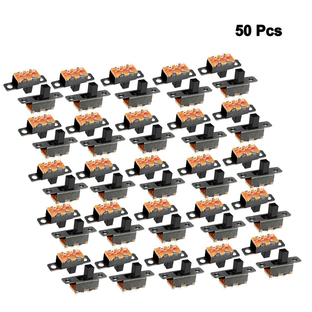 50Pcs 5mm Vertical Slide Switch SPDT 2 Position 3 Terminals PCB Panel Latching