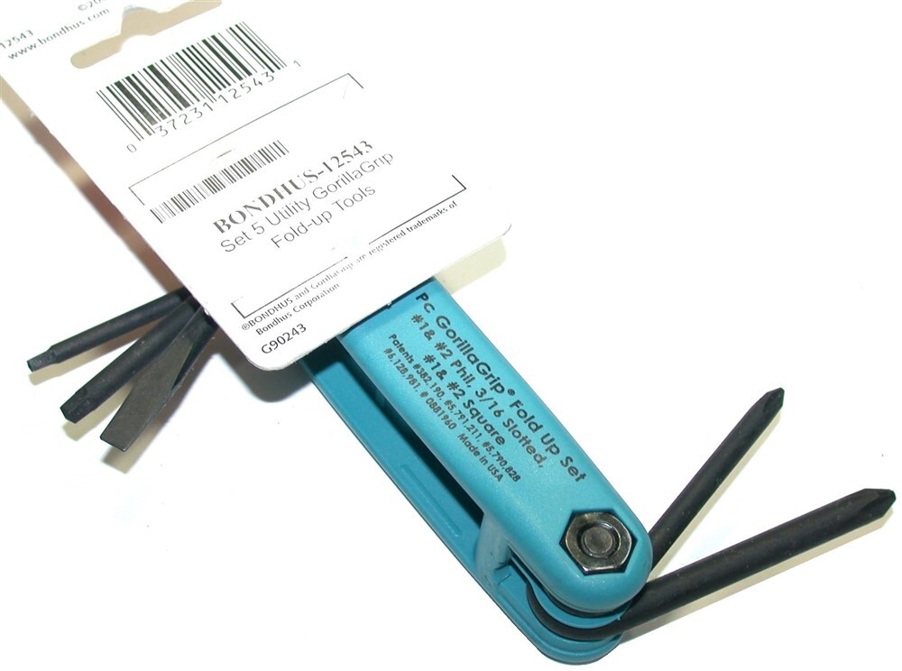 Bondhus GorillaGrip 12543 5 Piece Fold-up Tool Set