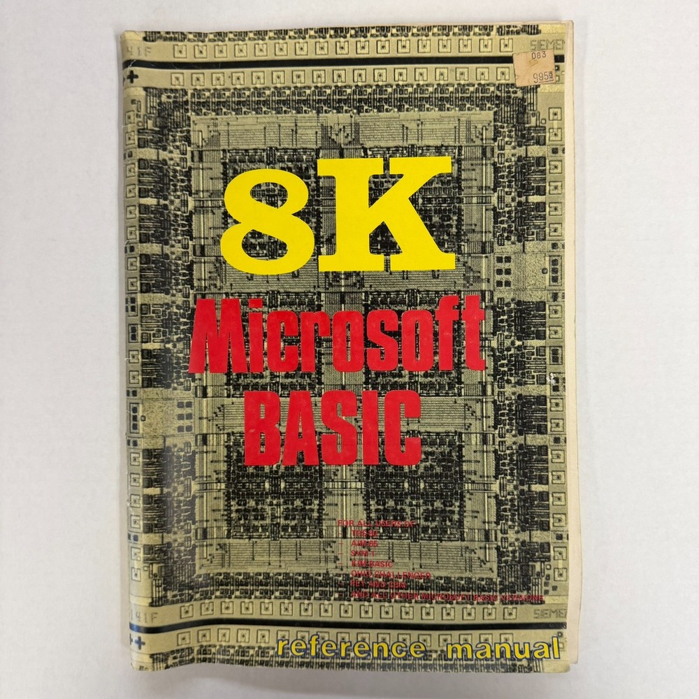 Vintage & Rare Microsoft BASIC 8k Reference Manual Book 1977/79 ALTAIR 8800 MITS