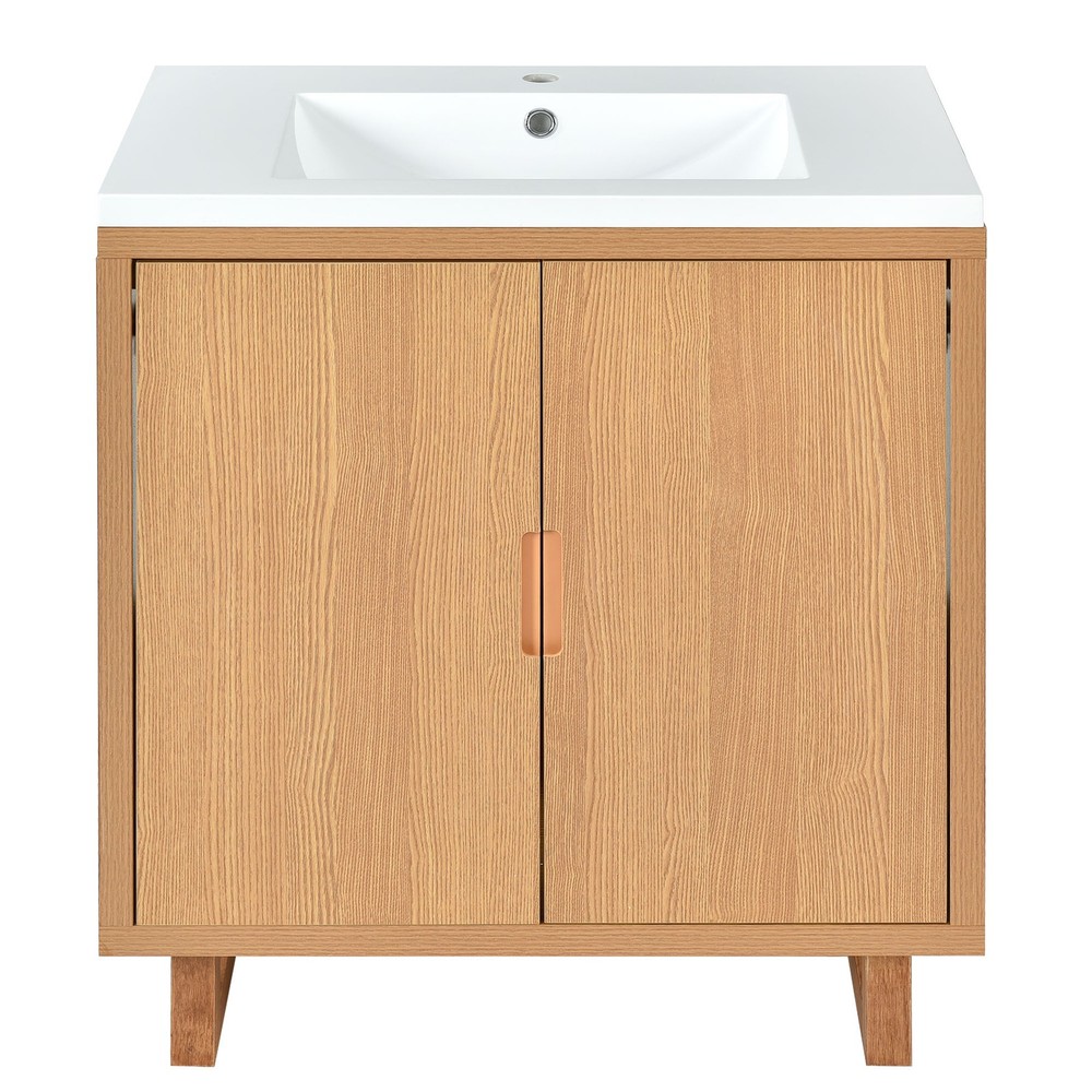 Solid wood frame storage cabinet for bathroom with sink