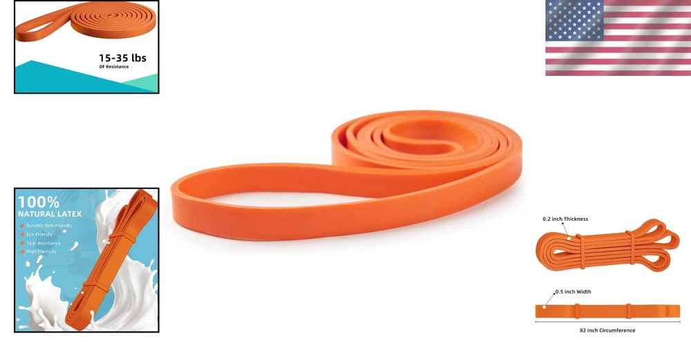 Versatile 100% Natural Rubber Resistance Bands for Effective Workouts (Orange)