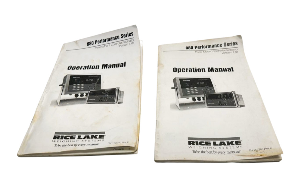 Rice Lake 880 Panel Mount Controller/Indicator Operation Manual, 152240 - Rev D