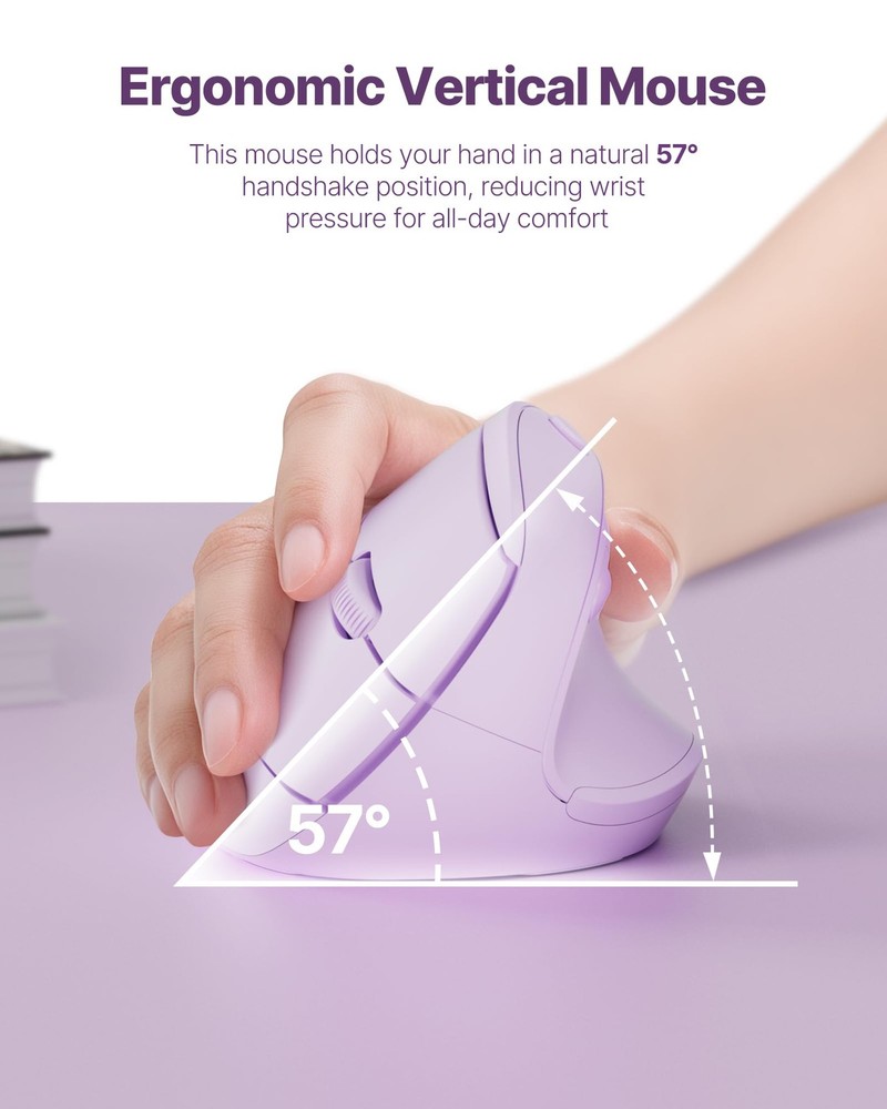 Ergonomic Mouse, USB+Bluetooth Dual Connection, Wireless Vertical Mouse for R...