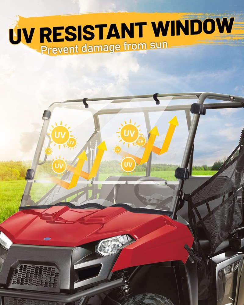 For Polaris Ranger MID-SIZE 400 2010-2014 Scratch Resistant PC Front Windshield