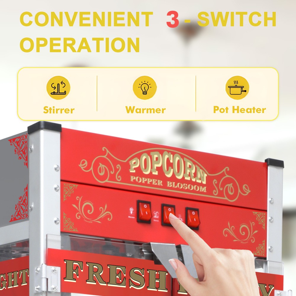 16" Popcorn Machine with Cart: This Popcorn Machine on Wheels