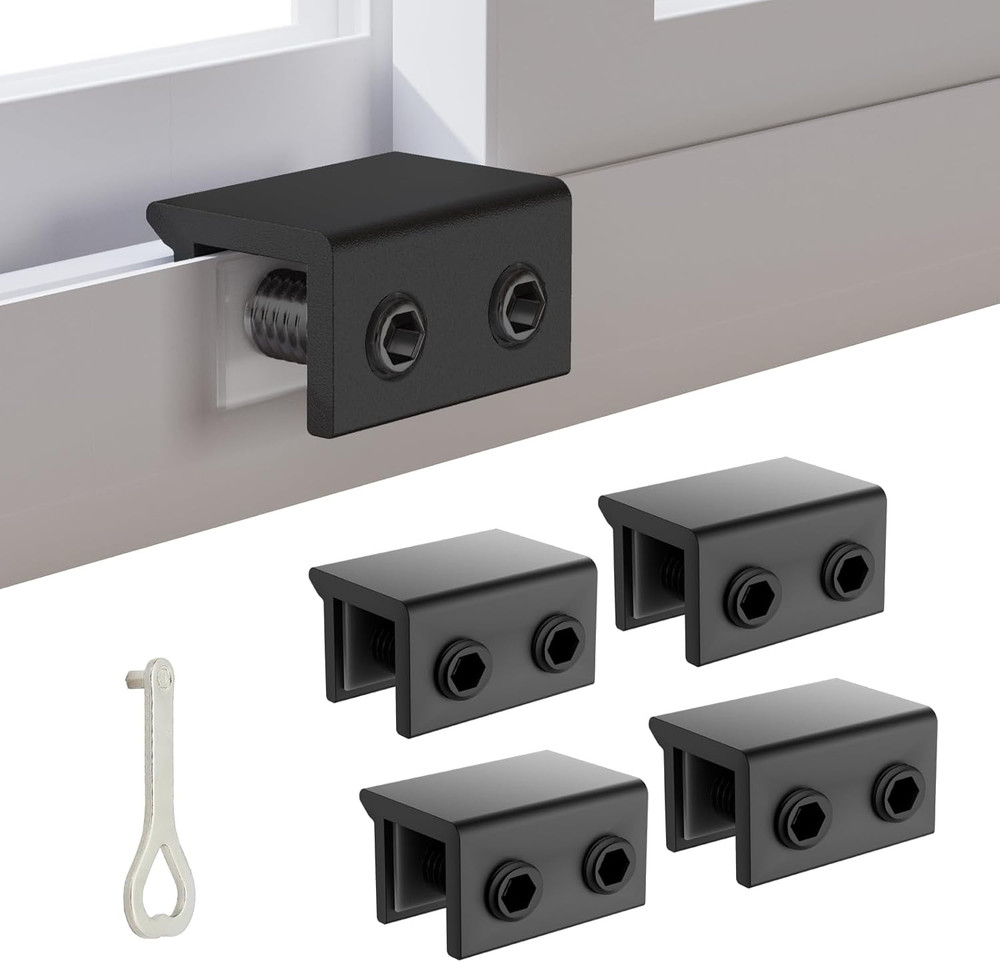 Window Locks 4-Pack, Keyed & Child Proof Security Lock for Black