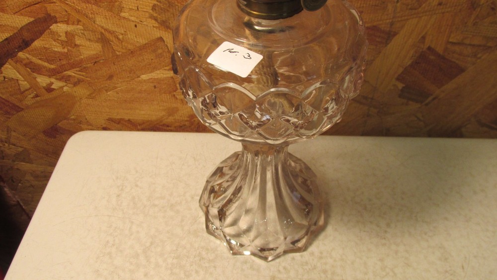 Antique Glass Oil Lamp Medium Size No. 3