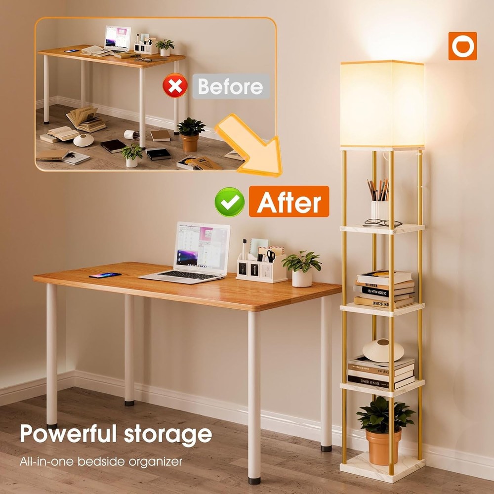 Floor Lamp With Shelves