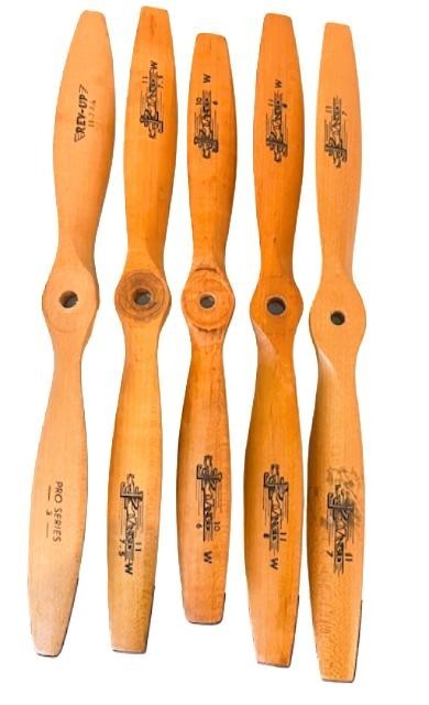 FIVE RC Plane Wood Props (Zinger, Pro Series)