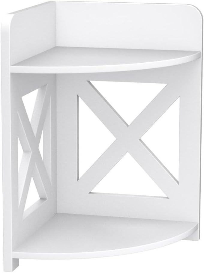 Freestanding Mini Corner Shelf for Kids - Durable White Storage Solution