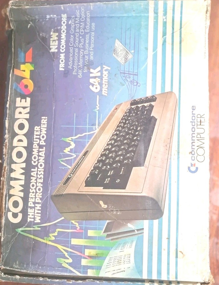 Vintage Commodore 64 Personal Computer in Original Box - C64- Tested Powers On