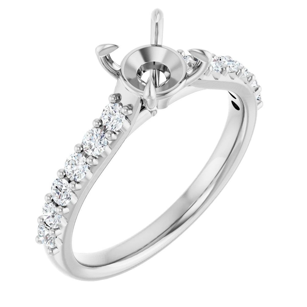 Ring Setting Round 7mm Blank Mounting Women Ring 925 Sterling Silver