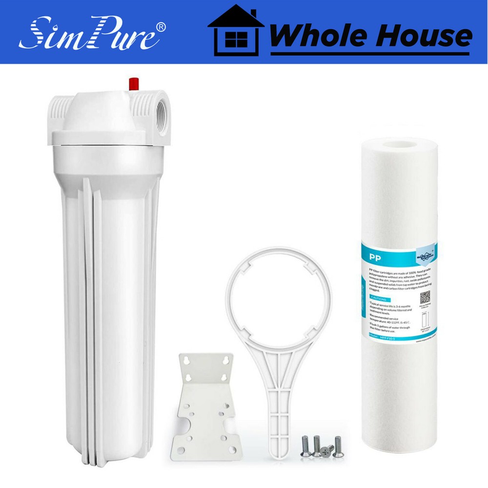 10 Inch Whole House Water Filter Housing System 10" x 2.5" PP Sediment Cartridge