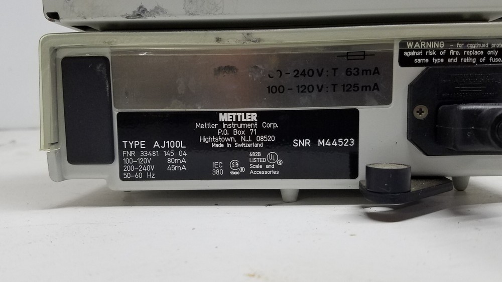 Mettler AJ100L Analytical Balance Laboratory Scale ~ Incomplete