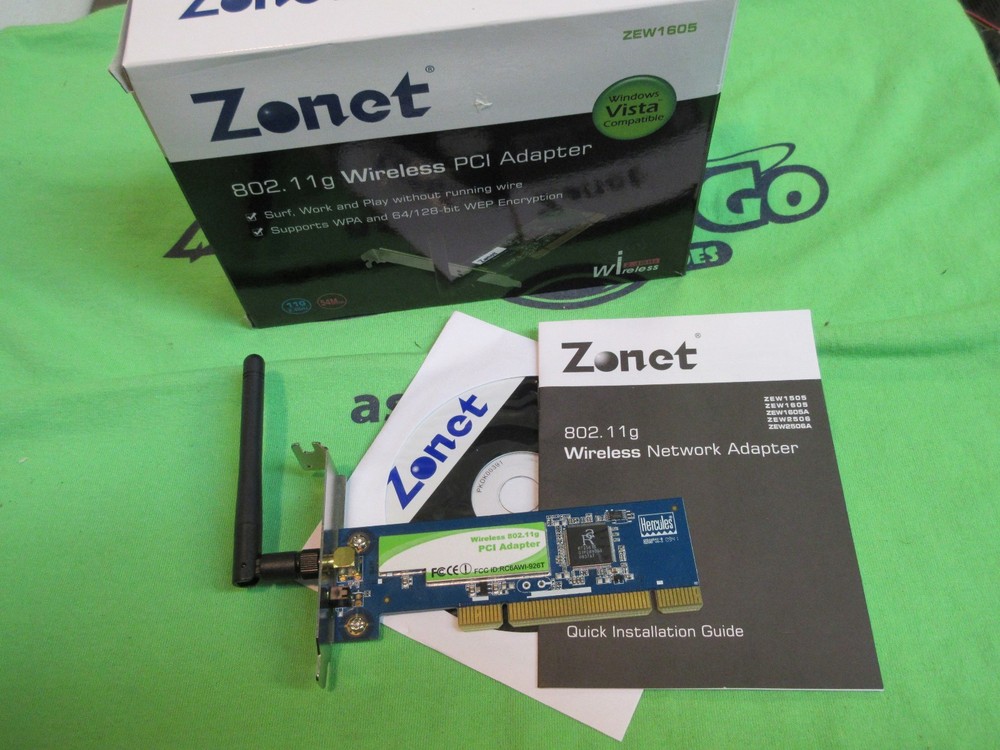 ZONET Wireless PCI Card Adapter- ZEW1605 - BOX