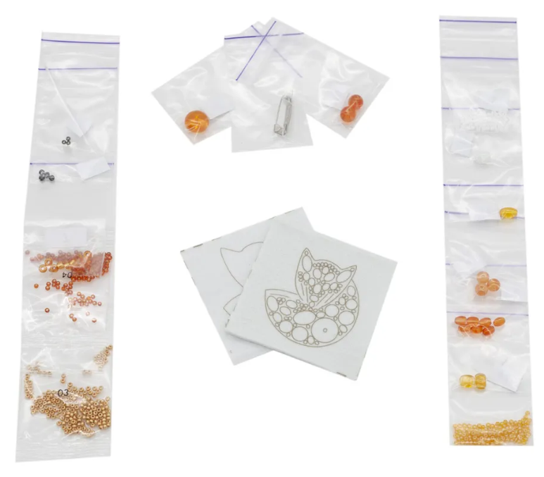 Crystal Art Beadwork kit for creating brooch BP-241C Fox