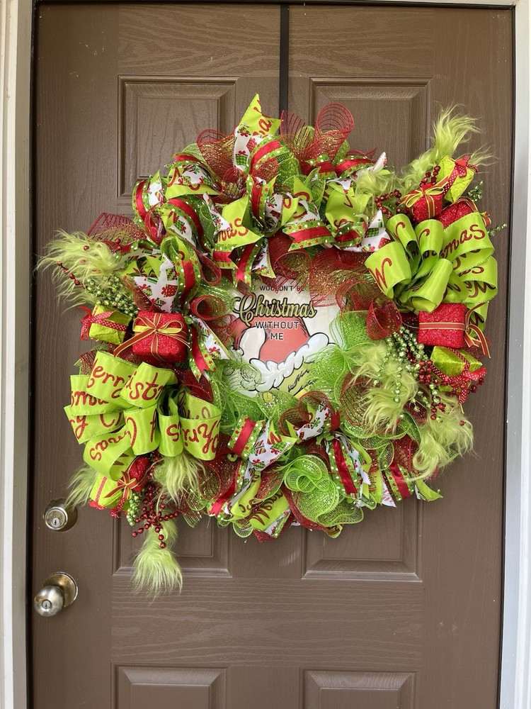 26 inches grinch theme wreath