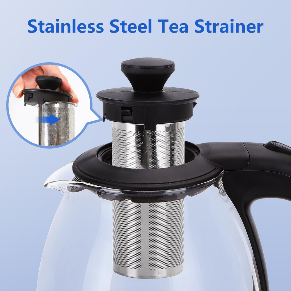 Electric Kettle with Tea Infuser, 1L Small Electric Tea Kettle with Keep Warm...