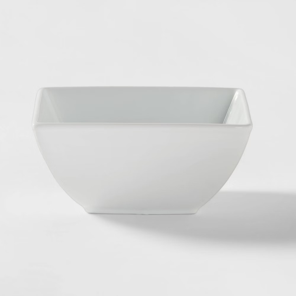 Square Rim Porcelain 16pc Dinnerware Set - Threshold
