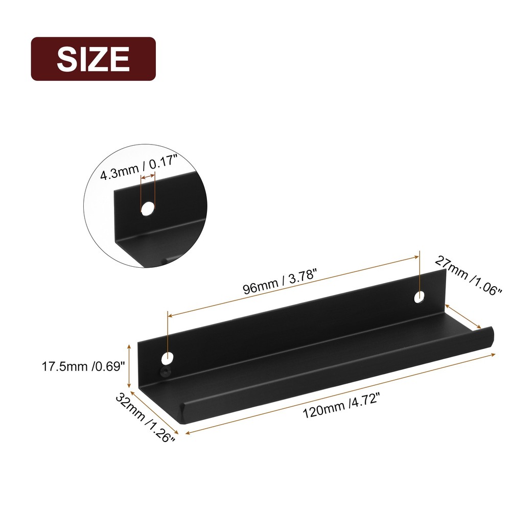 Cabinet Edge Finger Pull, 10pcs 120mm/4.72 Hidden Cabinet Pulls, Black