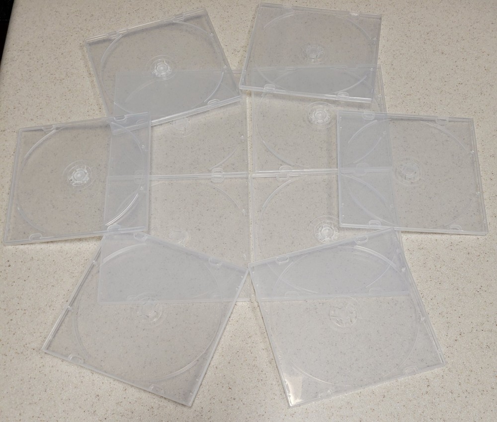 DVD/CD Slim Plastic Containers (only) - set of 10