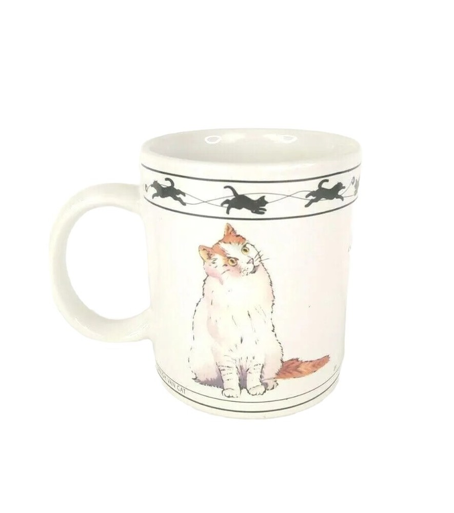 Cat Lovers White Coffee Mug Chartreux & Turkish Cats Cup