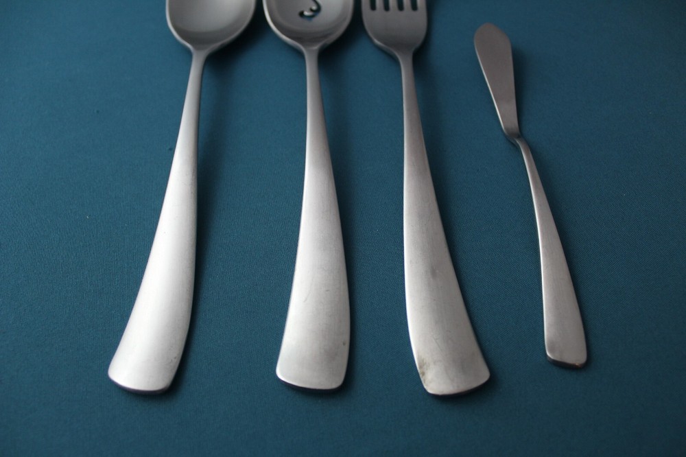 Studio William LARCH SATIN Serving (4pc Set) Tablespoon Pierced Fork China