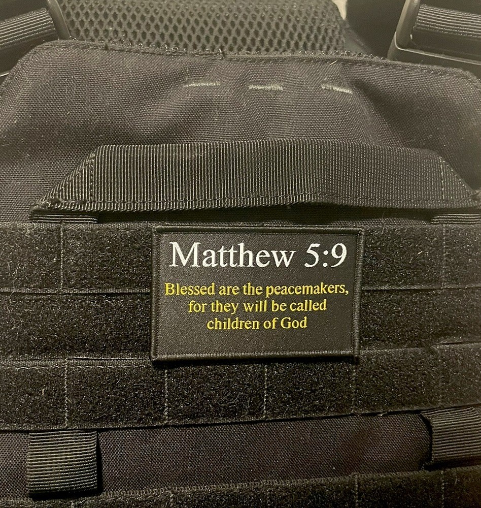 Matthew 5:9 Blessed Are the Peace Makers Religious Morale Patch Hook and loop