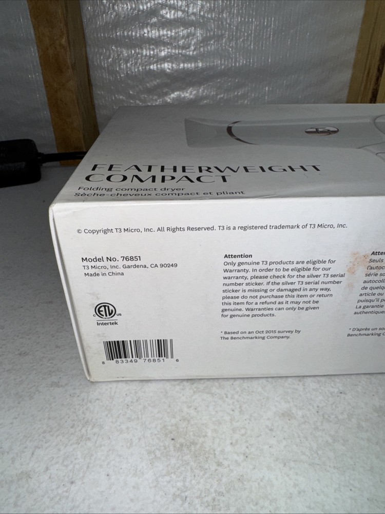 T3 Featherweight Compact Folding Dryer - White Model: 76851