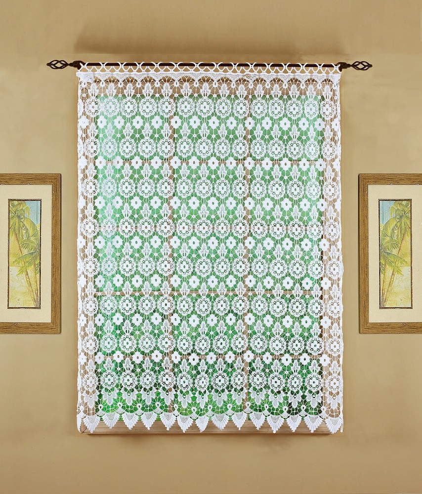 Medallion Macramé Panel 63",White,48W x 63L