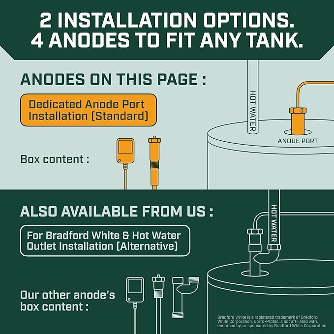 Water Heater Anode Rod Powered Anti Corrosion Deodorizer