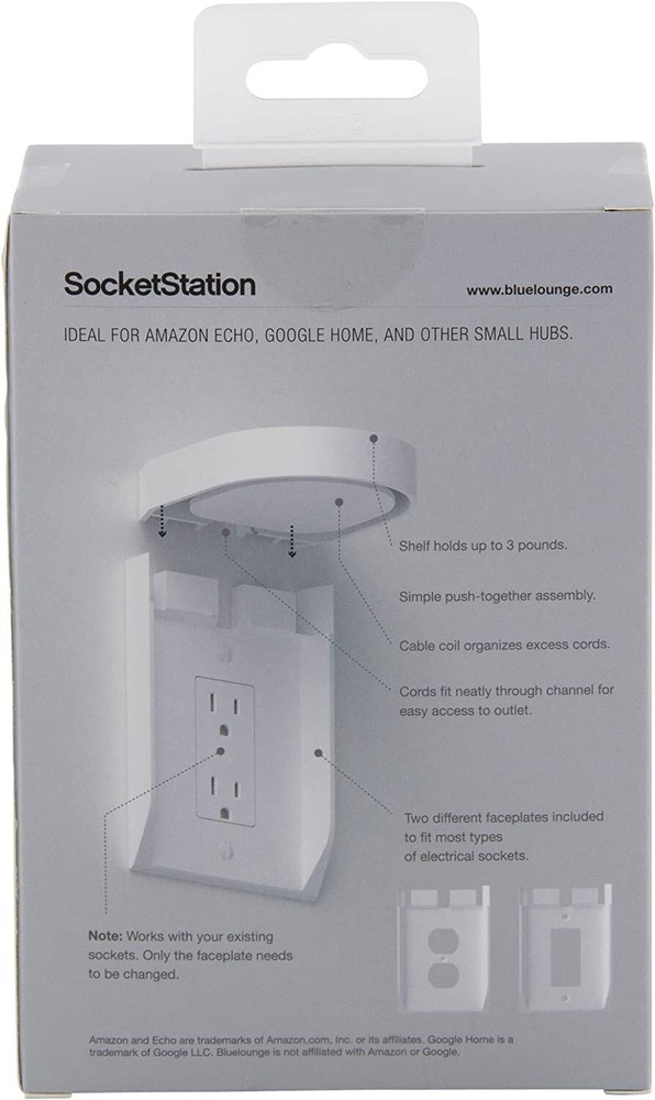 Bluelounge SocketStation Smart Hub Shelf, White