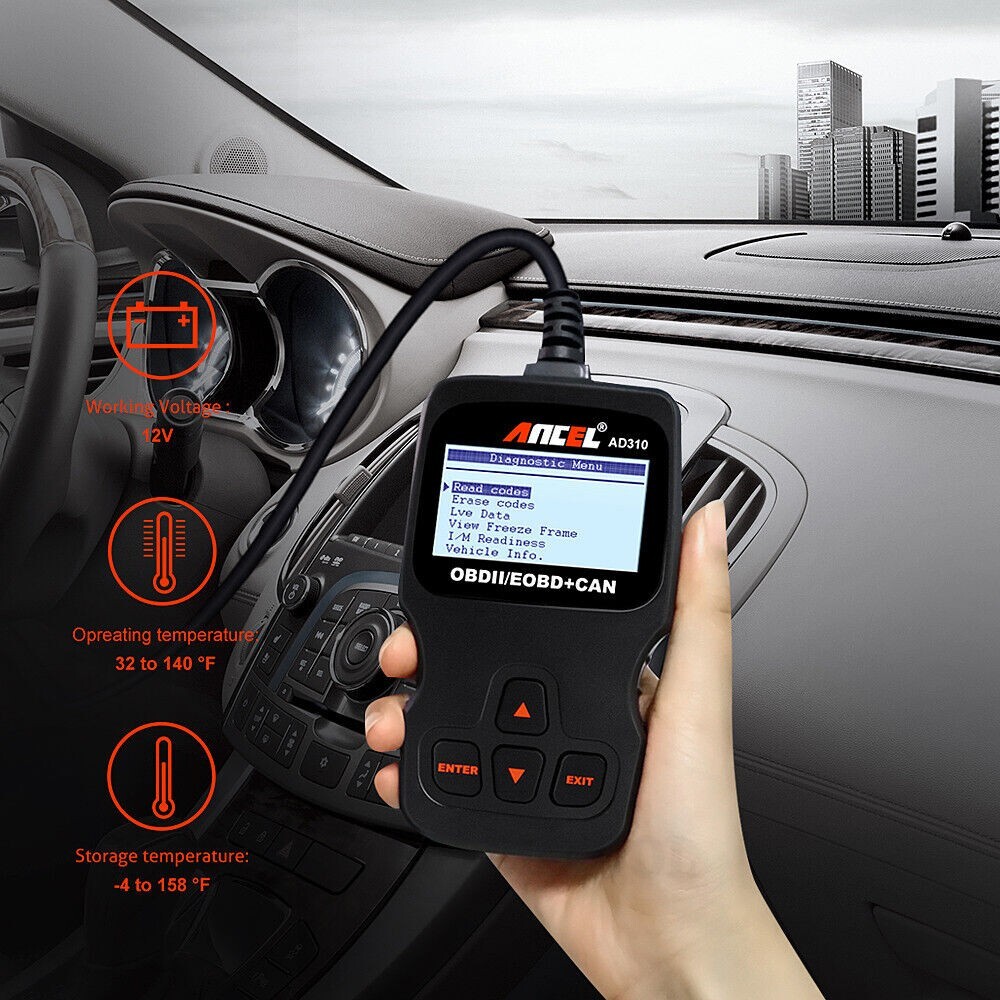 Ram 1500 OBDII OBD2 Car Fault Code Service Reader Reset Scanner AD310 Tool US