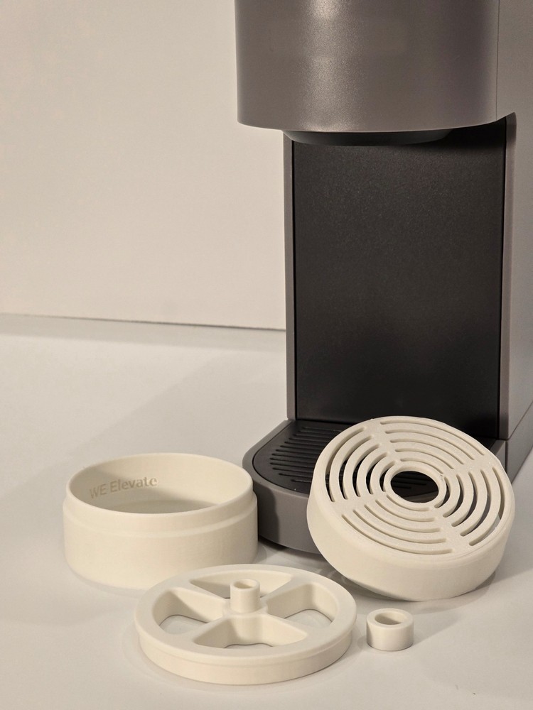 Elevate Anti-Splash Adjustable Cup Stand Accessory for K-Cup Coffee Makers White