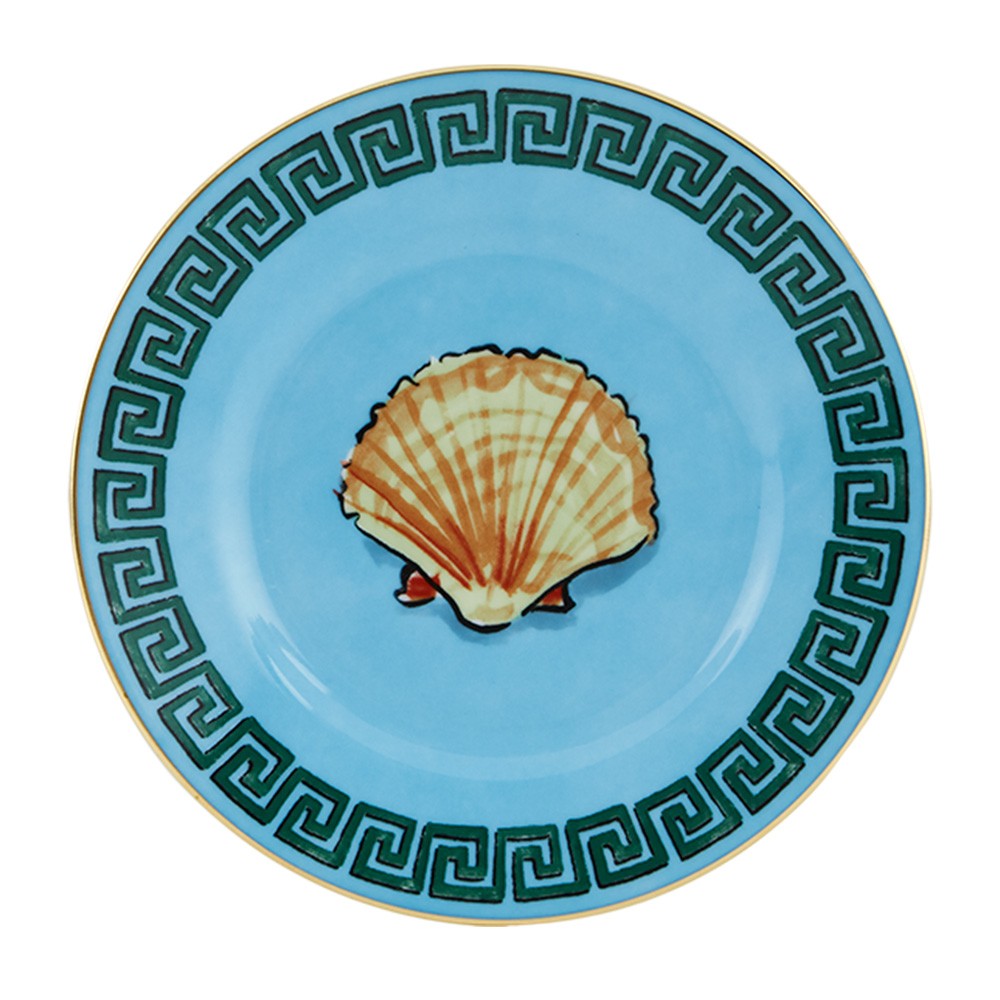 Richard Ginori Il Viaggio Shell Bread Plate Blue 16cm