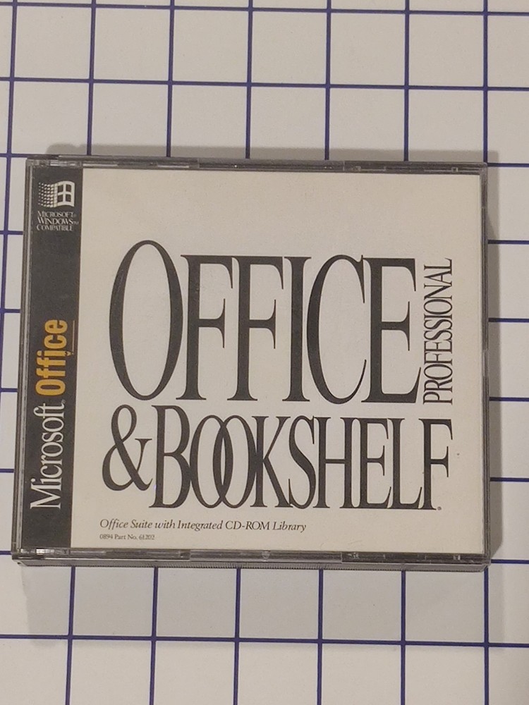 Microsoft Office Professional and Bookshelf Software CD | 1994 Vintage Windows