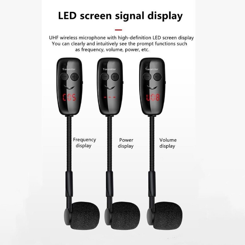 Microphone with Receiver Transmitter 50M Range Wireless For Trumpet Saxophone n