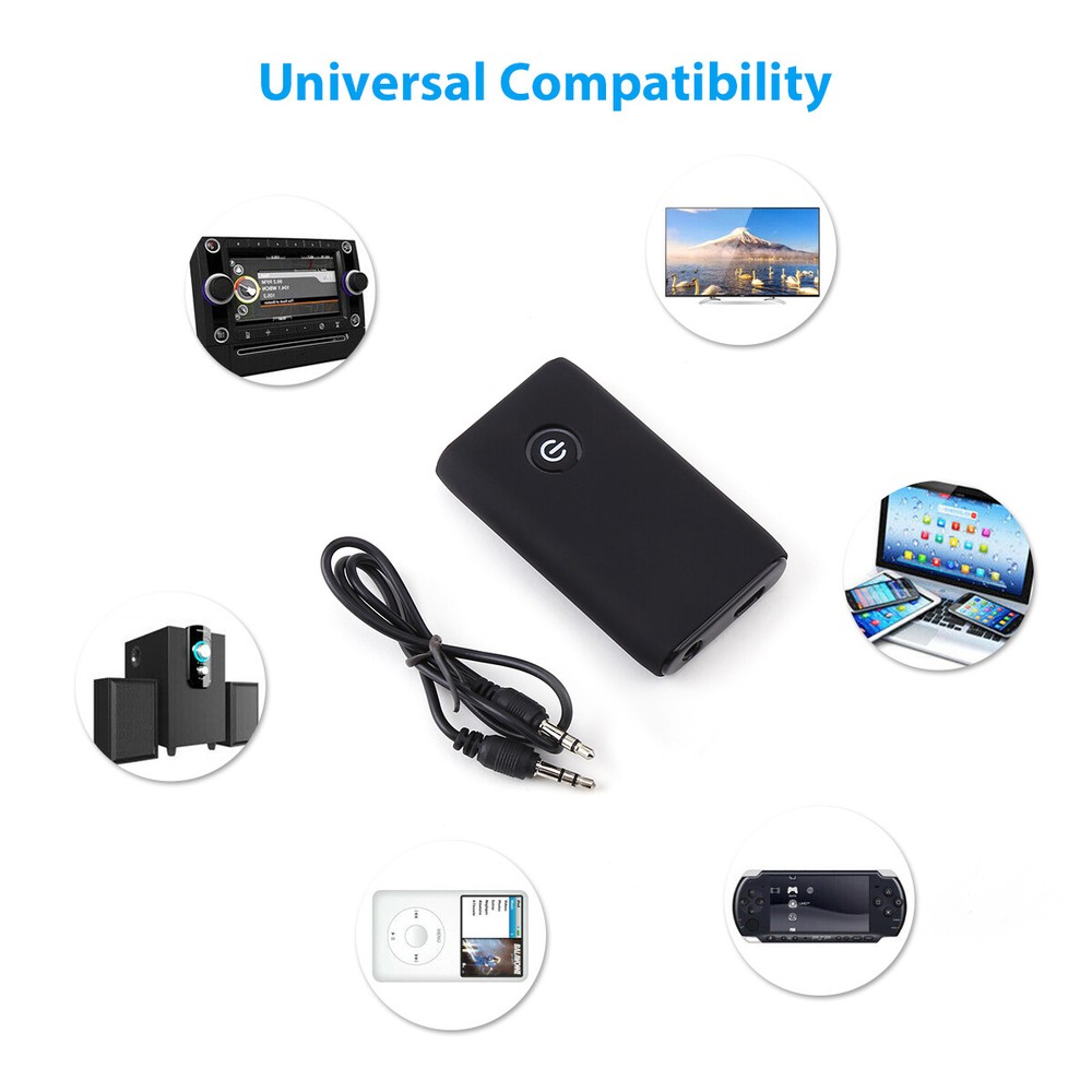Bluetooth 5.0 Transmitter and Receiver 2-in-1 Wireless Audio Aux 3.5mm Adapter