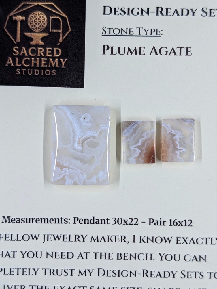 Rectangle Shape - Plume Agate - Design-Ready Set