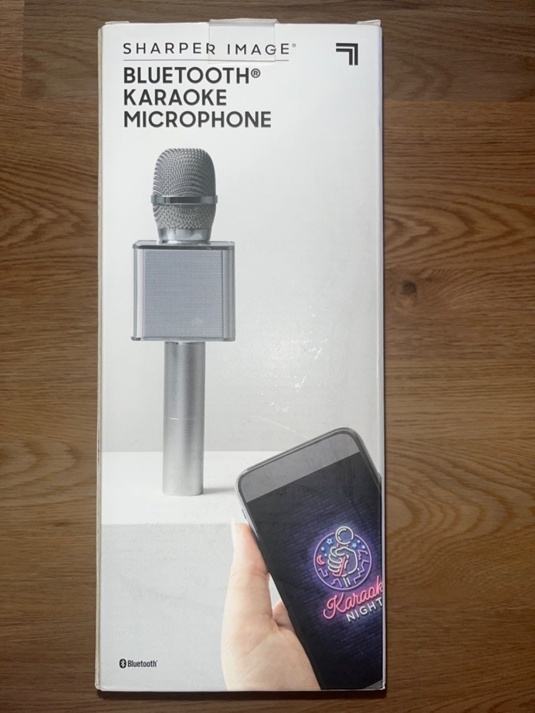 Sharper Image Bluetooth Karaoke Microphone Silver New