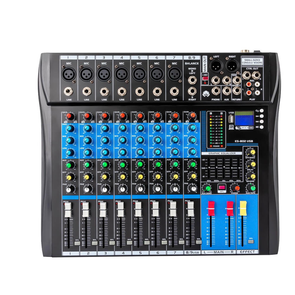 8 Channel Professional Bluetooth Live Studio Audio Mixer USB Mixing Console