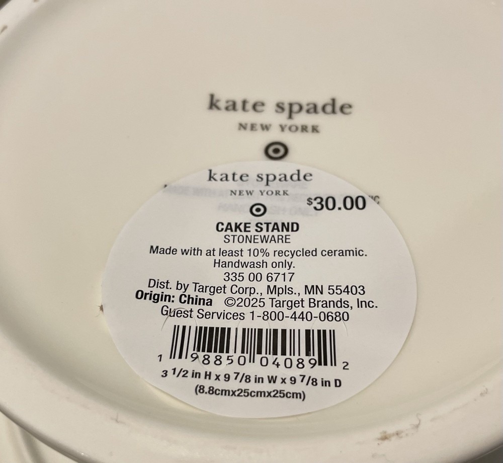5 pc Kate Spade Target bundle cake stand 4 plates 4 napkins table runner & cloth